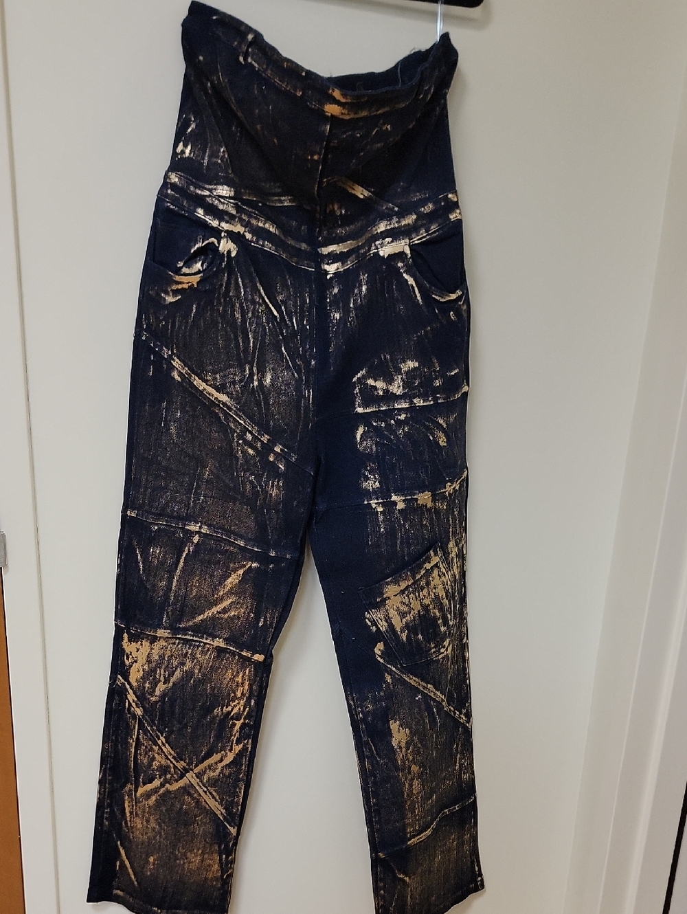 Fashion Nova Dark Blue Denim Skirt with Gold Zipper